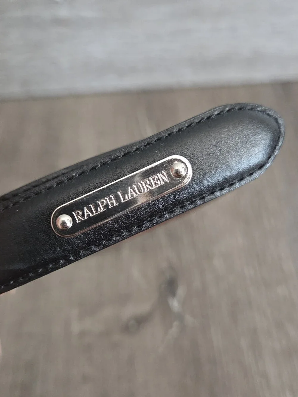 Ralph Lauren Skinny Black Leather Belt Medium
